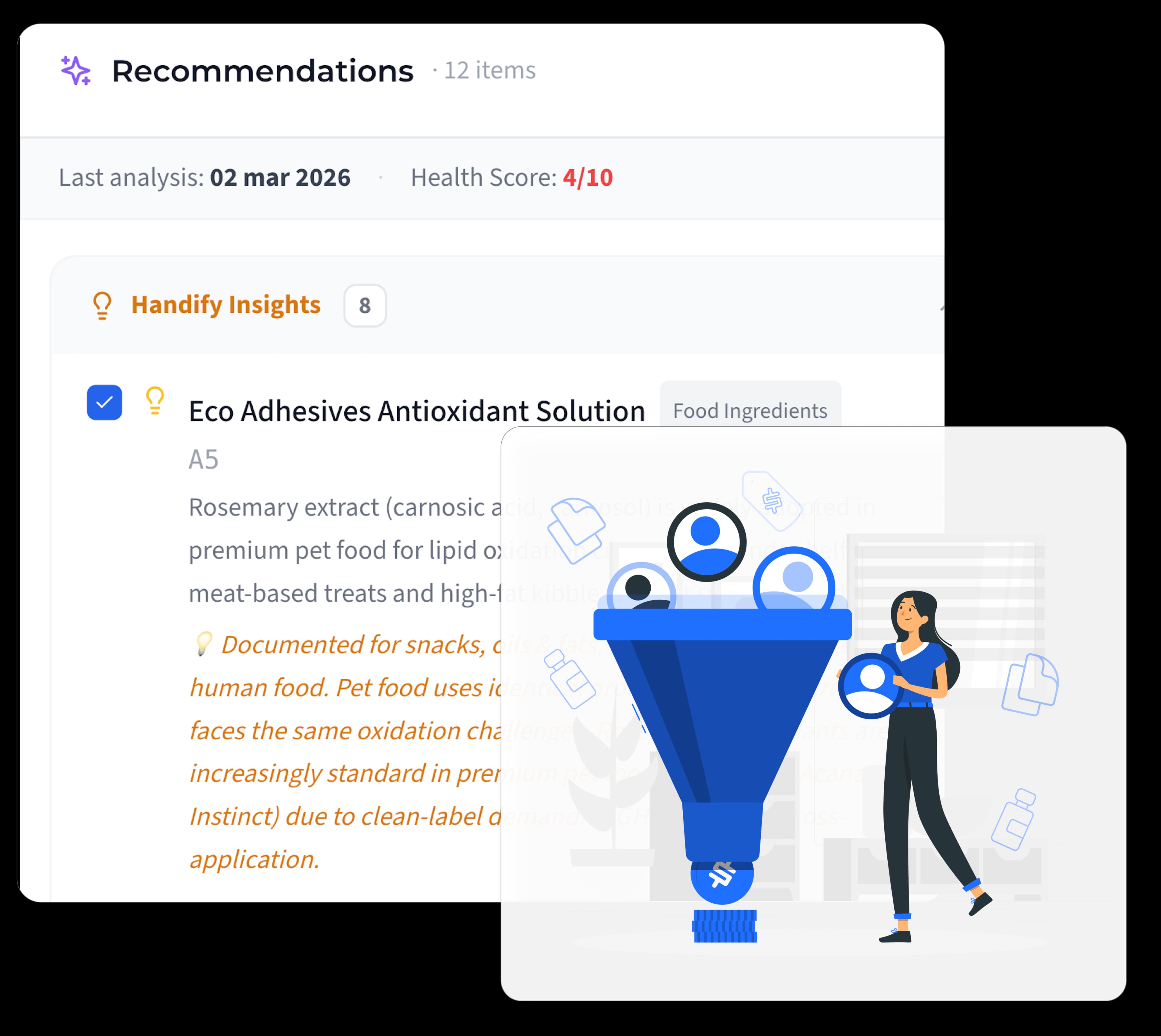 Sales team challenges illustration with funnel and person